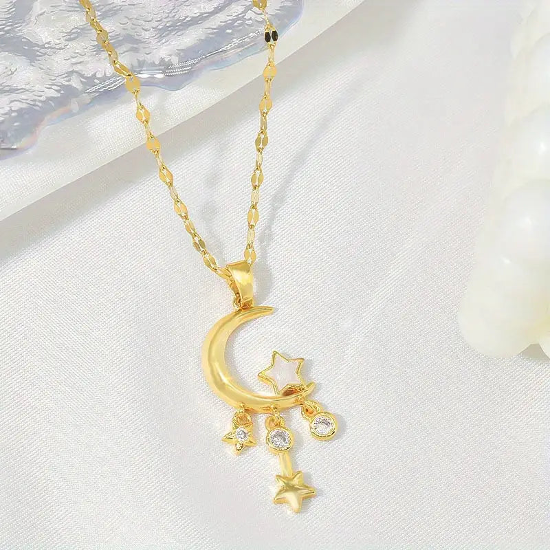 Moon And Stars Neckless Woman (Stainless Stael )