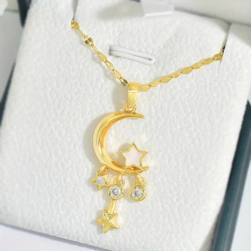 Moon And Stars Neckless Woman (Stainless Stael )