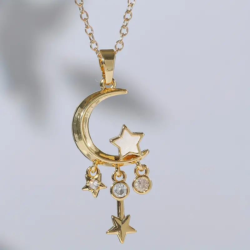 Moon And Stars Neckless Woman (Stainless Stael )